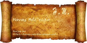 Havay Mónika névjegykártya